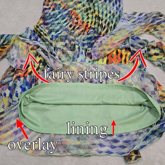 Signature by Robbie Bee Geometric Midi Dress | Sleeveless Fairy Ruffle Hem 8P - Picture 10 of 16